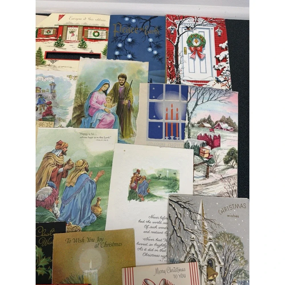 Vintage Retro Christmas Cards Fronts ONLY 1950s 1960s Scrapbooking Crafts 50+